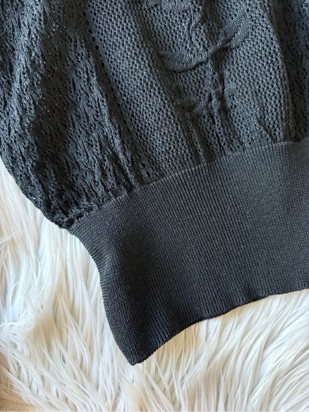 Zara mock neck crochet top